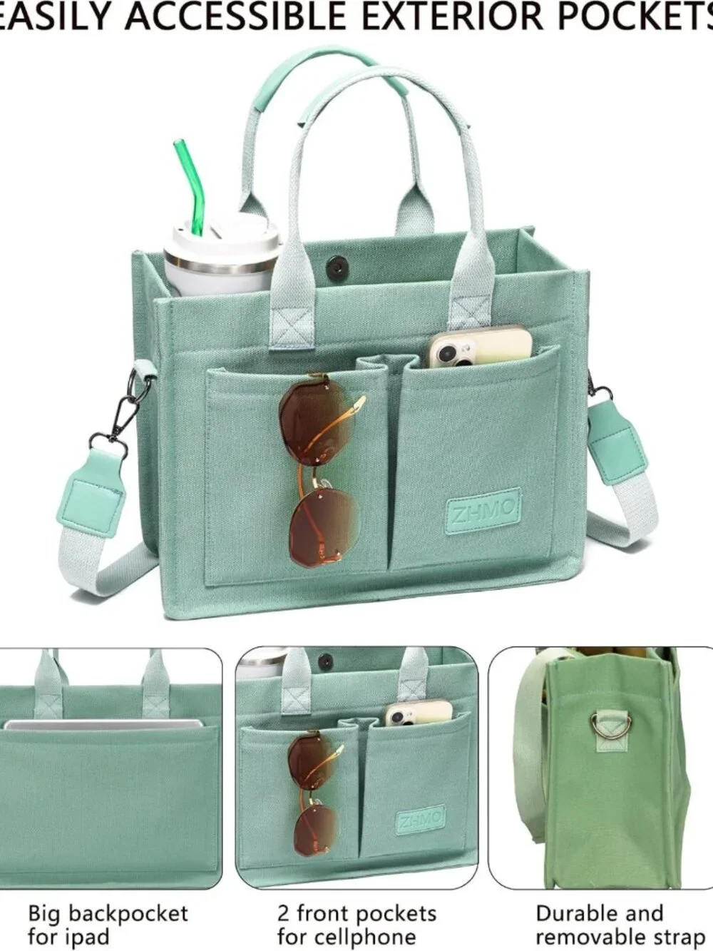 Stylish Large Canvas Tote Bag for Women | Versatile Crossbody Work & Travel